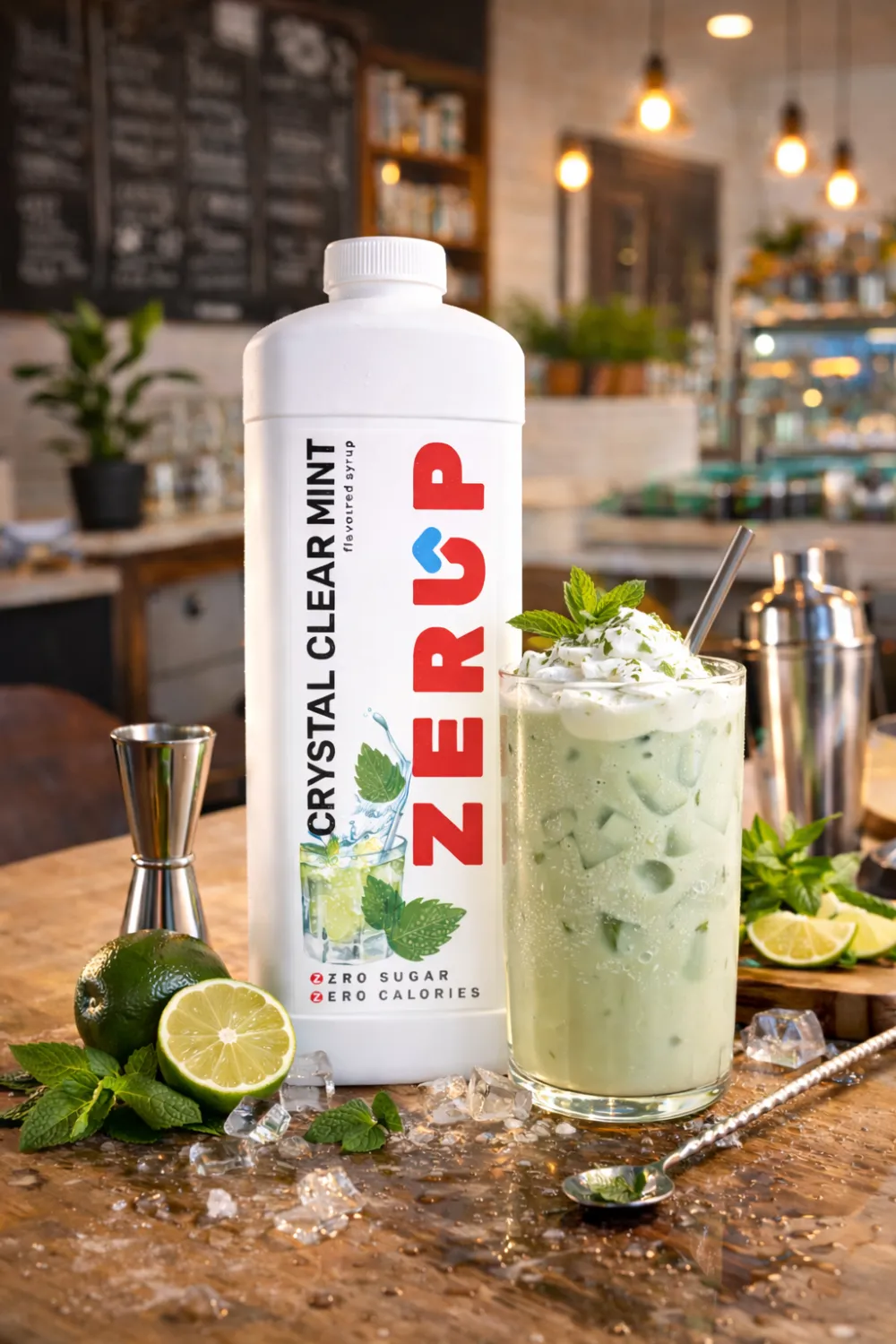Zerup syrup in a café setting