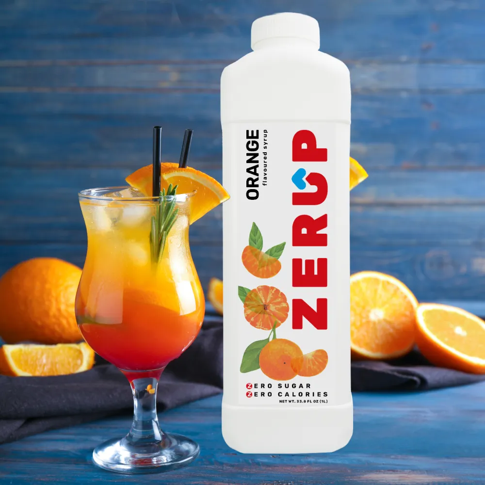 Orange Zerup syrup with orange cocktail